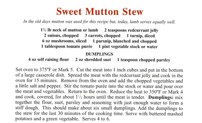 Sweet Mutton Stew